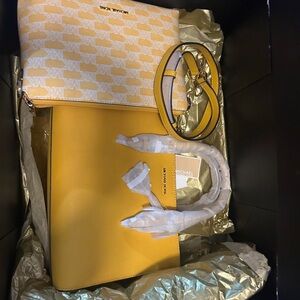 Michael Kors Yellow and Cream Crossbody Bag